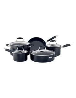 Advanced Nonstick Induction 5 Piece Cookware Set In Black
