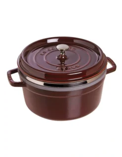 Staub 26cm/5.2L Round Cocotte With Steamer Grenadine