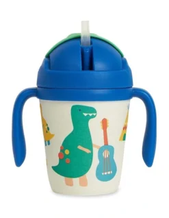Dino Rock Bamboo Sippy Cup In Blue
