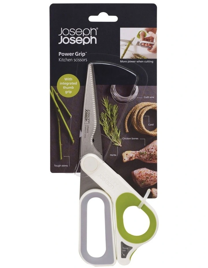 Joseph Joseph PowerGrip All Purpose Kitchen Scissors White/Green 4 Joseph Joseph PowerGrip All Purpose Kitchen Scissors White/Green - Image 2