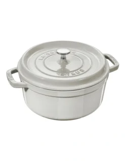 Staub 28cm/6.7L Round Cocotte White Truffle