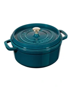 Staub 24cm/3.8L Round Cocotte Sea Blue/Green