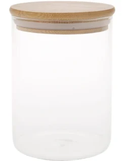 Bamboo And Glass 840ml Storage Canister With Lid