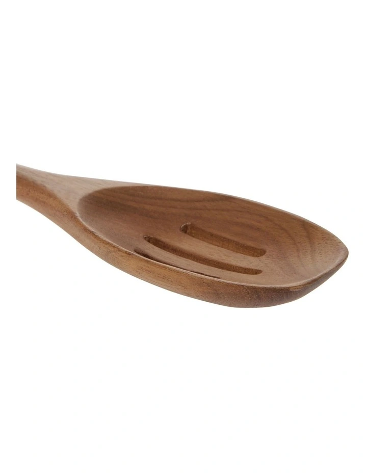 Acacia Wood Slotted Spoon Natural 4 Acacia Wood Slotted Spoon Natural - Image 2