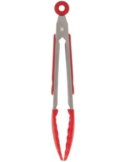 17cm Mini Tongs With Silicone Tip Red