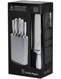 Oval Metallic Pewter 6 Piece Knife Block In Stainless Steel -Maxwell Williams Store 743084830 5 1 720x928
