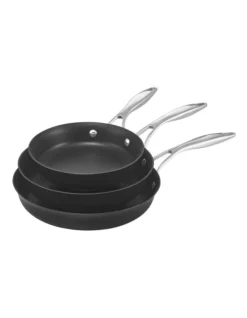 Style Nonstick Induction Triple Skillet Pack 21/25/28cm In Black