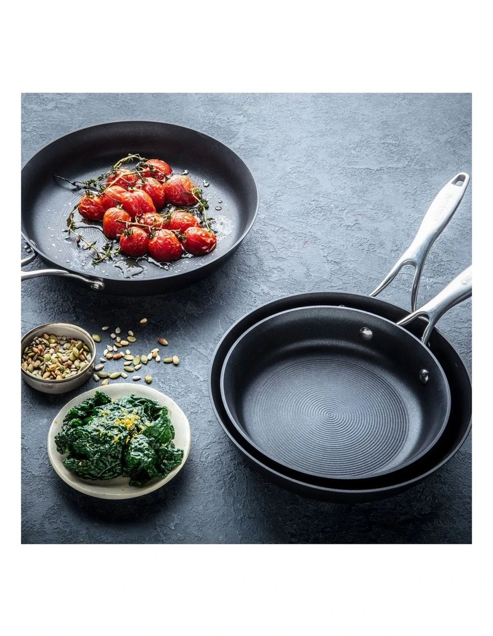 Style Nonstick Induction Triple Skillet Pack 21/25/28cm In Black 4 Style Nonstick Induction Triple Skillet Pack 21/25/28cm In Black - Image 2