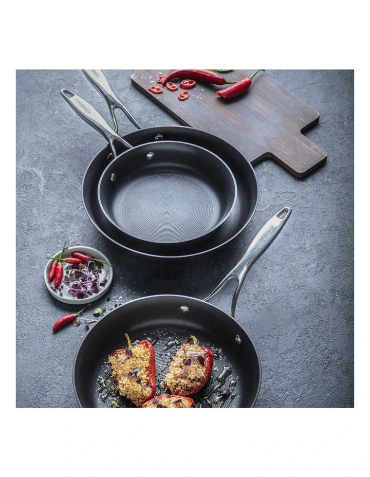 Style Nonstick Induction Triple Skillet Pack 21/25/28cm In Black 5 Style Nonstick Induction Triple Skillet Pack 21/25/28cm In Black - Image 3