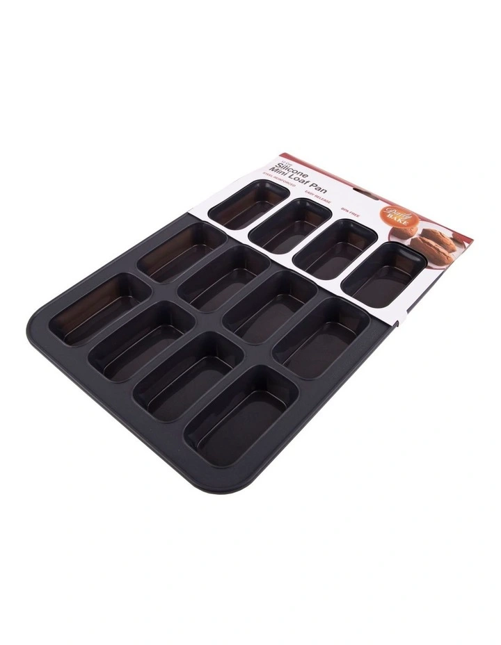Silicone 12-Cup Mini Loaf Pan Charcoal 4 Silicone 12-Cup Mini Loaf Pan Charcoal - Image 2