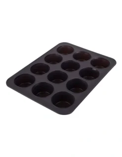 Silicone 12-Cup Muffin Pan Charcoal