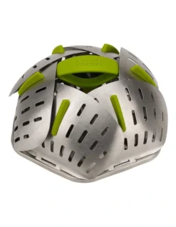 Joseph Joseph Bloom Steel Folding Steamer Basket In Green