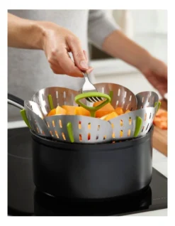 Joseph Joseph Bloom Steel Folding Steamer Basket In Green -Maxwell Williams Store 766171000 4 720x928