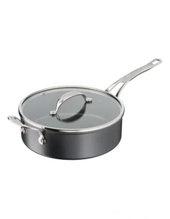 Cooks Classic 26cm Hard Anodised Induction Saute Pan With Lid In Coal Grey