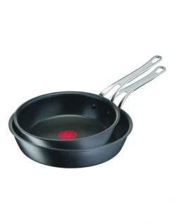 Cooks Classic 24/28cm Hard Anodised Induction Frypan Set Twin Pack In Coal Grey