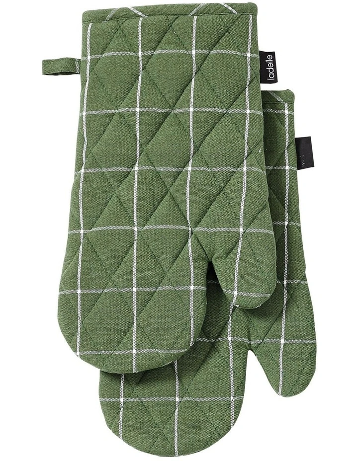 Eco Check Oven Mitt Green 2 Pack 3 Eco Check Oven Mitt Green 2 Pack
