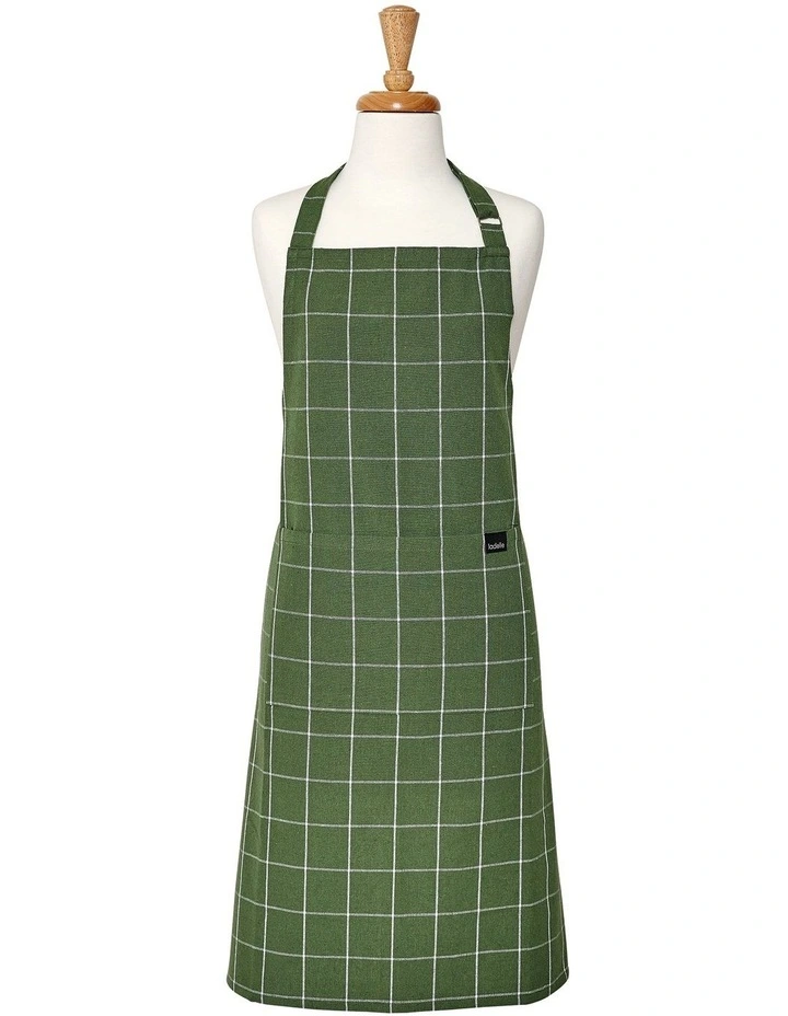 Eco Check Apron Green 3 Eco Check Apron Green