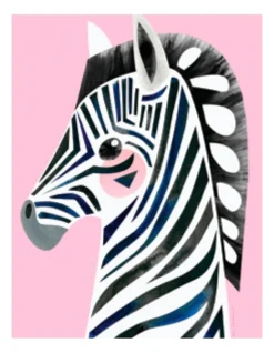 Maxwell & Williams Pete Cromer Wildlife Zebra 50x70cm Tea Towel Pale Pink