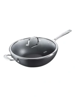 ONE Hard Anodised 32cm Wok With Lid