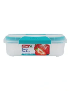 Fresh Seal Clips 600ml Oblong Food Storage Clear/Teal