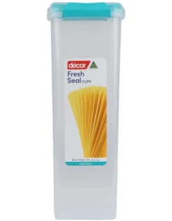 Fresh Seal Clips 1.9L Tall Square Food Storage Clear/Teal