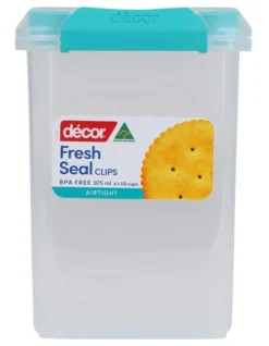 975ml Tall Square Fresh Seal Clips/Teal
