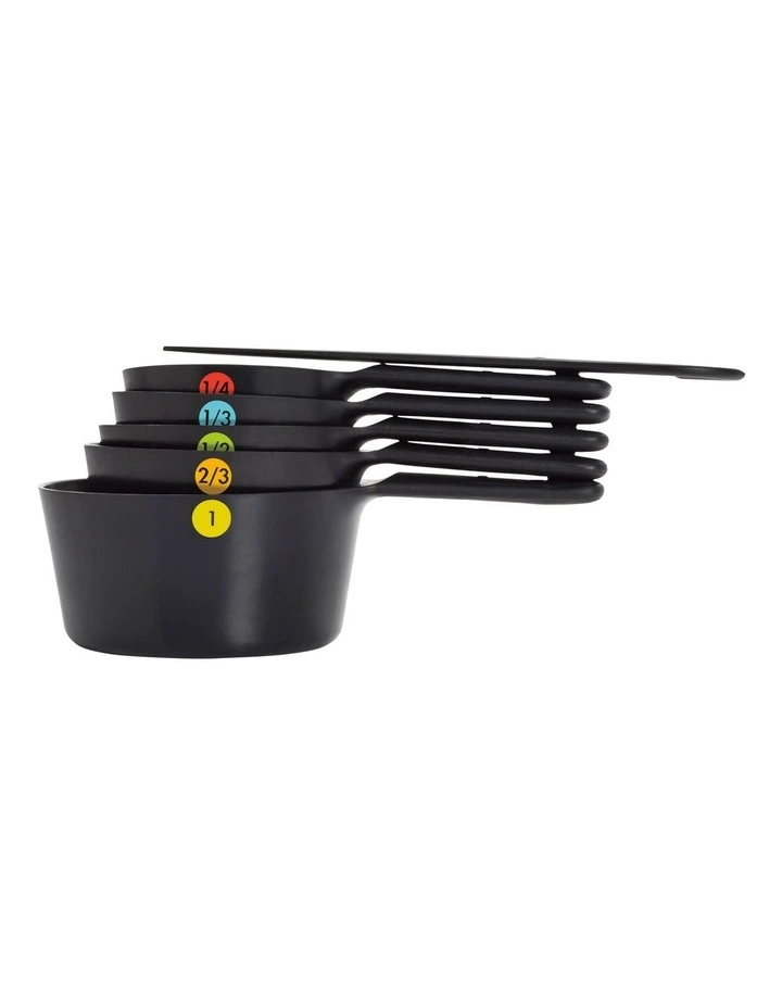 OXO Good Grips 6 Piece Plastic Measuring Cups Set In Black 3 OXO Good Grips 6 Piece Plastic Measuring Cups Set In Black