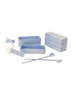 Bento Lunch Box 3 Tiered Blue