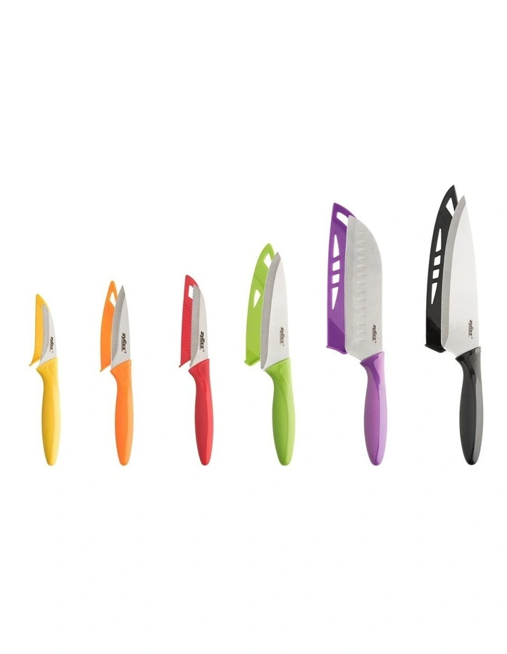Zyliss 6 Piece Stainless Steel Knife Set Assorted Colour 3 Zyliss 6 Piece Stainless Steel Knife Set Assorted Colour