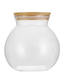 1.6L Camden Drink/Water Glass Round Jug Jar Storage W/ Bamboo Lid