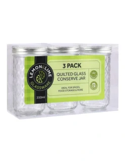 3PK 350ml Quilted Glass Conserve Canister Jar Food Storage Clear -Maxwell Williams Store 814203730 3 720x928