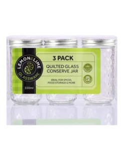 3PK 350ml Quilted Glass Conserve Canister Jar Food Storage Clear -Maxwell Williams Store 814203730 4 720x928