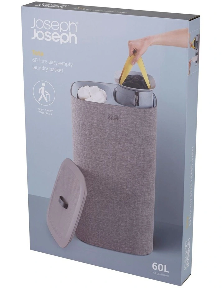 Joseph Joseph Tota 60-litre Laundry Separation Basket Grey 4 Joseph Joseph Tota 60-litre Laundry Separation Basket Grey - Image 2