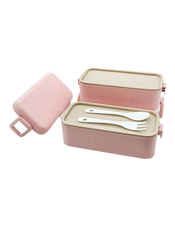 Bento Box Lunch Box 2 Tiered Large Pink 3 Bento Box Lunch Box 2 Tiered Large Pink