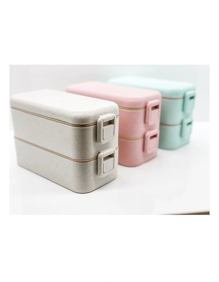 Bento Box Lunch Box 2 Tiered Large Pink 7 Bento Box Lunch Box 2 Tiered Large Pink - Image 5