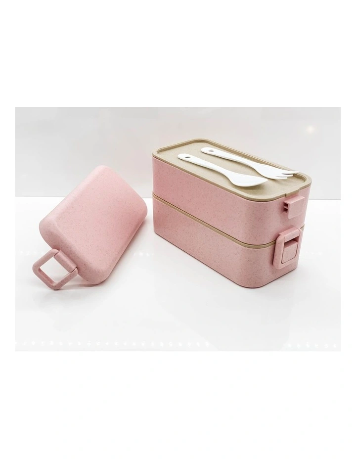 Bento Box Lunch Box 2 Tiered Large Pink 9 Bento Box Lunch Box 2 Tiered Large Pink - Image 7