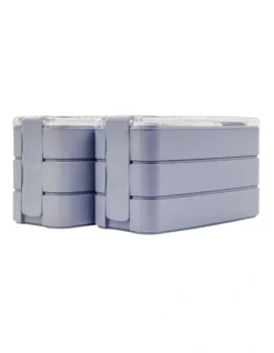 Twin Pack Bento Lunch Box Blue