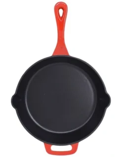 Cast Iron Skillet 26cm Red
