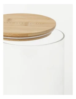Round Bamboo And Glass Storage Canister With Lid 1680ml -Maxwell Williams Store 835120900 3 720x928