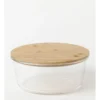 Round Bamboo And Glass Storage Canister With Lid 1750ml -Maxwell Williams Store 835121440 1 720x928