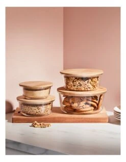 Round Bamboo And Glass Storage Canister With Lid 1750ml 9 Round Bamboo And Glass Storage Canister With Lid 1750ml -Maxwell Williams Store 835121440 4 720x928