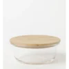 Round Bamboo And Glass Storage Canister With Lid 620ml -Maxwell Williams Store 835121620 1 720x928