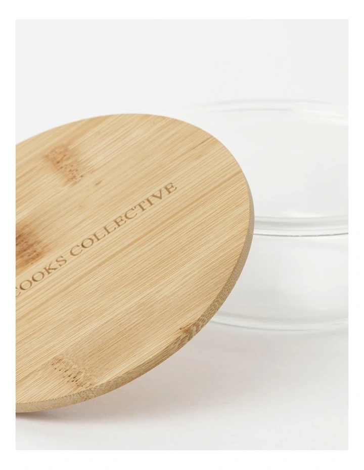 Round Bamboo And Glass Storage Canister With Lid 400ml 5 Round Bamboo And Glass Storage Canister With Lid 400ml - Image 3