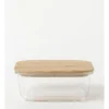 Square Bamboo And Glass Storage Canister With Lid 1200ml -Maxwell Williams Store 835121800 1 720x928