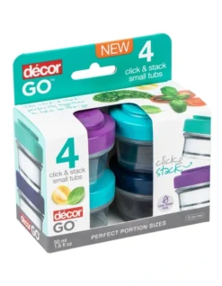 Go Snack Tub Small Round 4 Pack 50ml Assorted