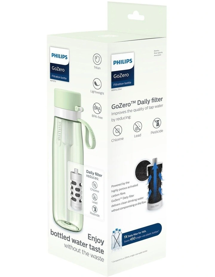Philips Daily Straw 660ml Filtration Bottle Green Daily Filter AWP2731GNR/79 5 Philips Daily Straw 660ml Filtration Bottle Green Daily Filter AWP2731GNR/79 - Image 3