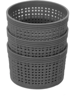 3pc 10cm Round Ivy Weave Home/Kitchen Storage Basket Assorted -Maxwell Williams Store 841388410 4 720x928