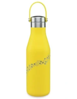 Yellow Bottle With Etched Bees