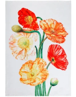 Maxwell & Williams Katherine Castle Floriade Tea Towel 50x70cm Poppy