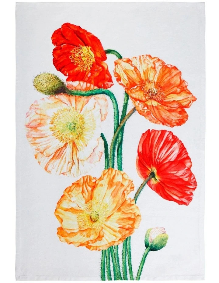 Maxwell & Williams Katherine Castle Floriade Tea Towel 50x70cm Poppy 3 Maxwell & Williams Katherine Castle Floriade Tea Towel 50x70cm Poppy